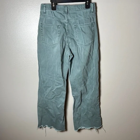 Vervet Green Distressed Wide Leg Jeans Size 27 - Picture 5 of 8